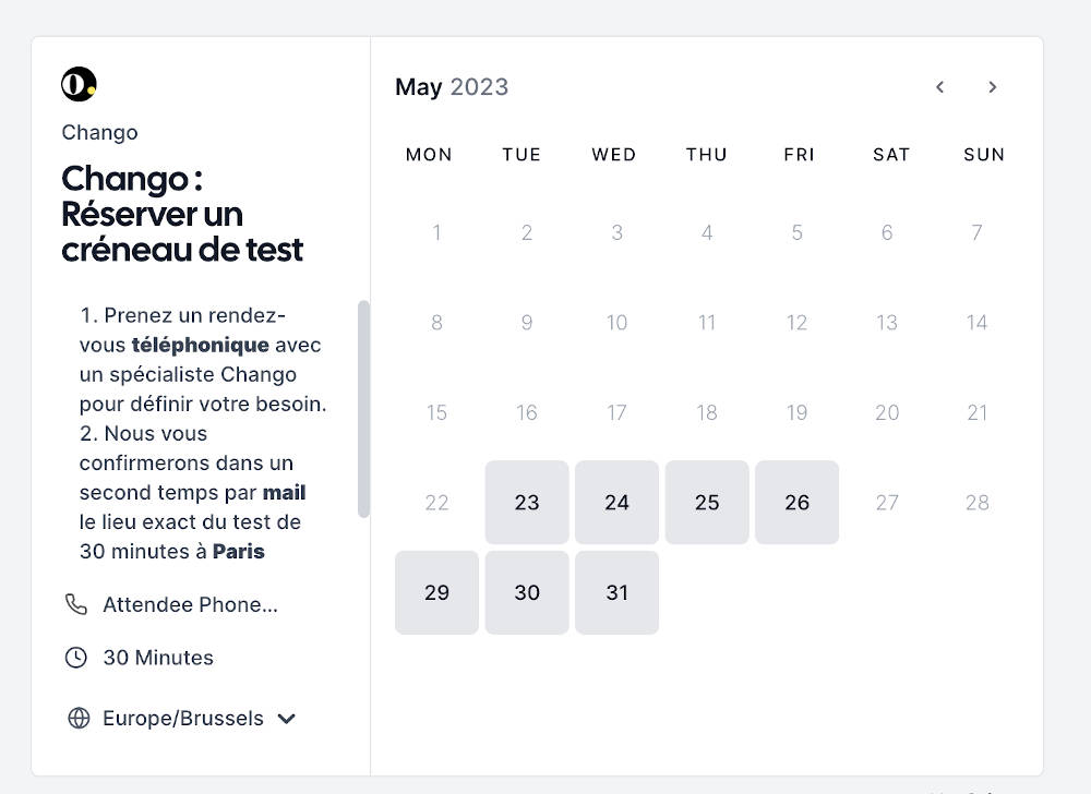 chango test velo