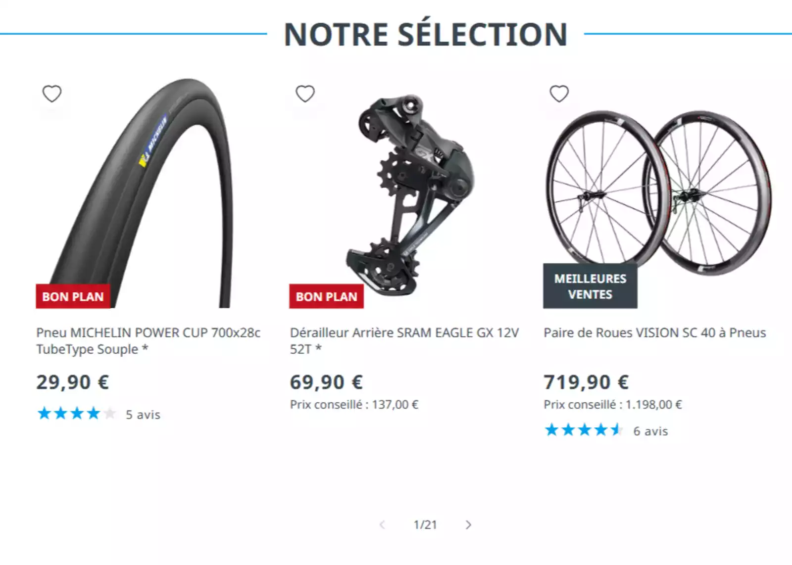 probikeshop site internet produits